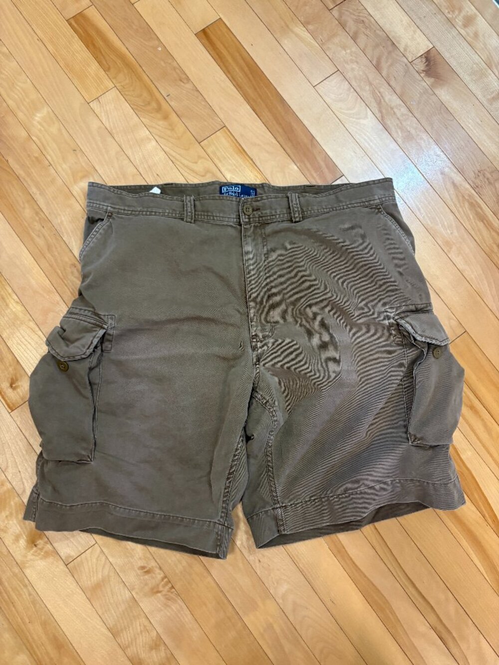 POLO By Ralph Lauren Cargo Shorts Chino Brown Size 42 100% Cotton